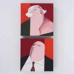 2 Jean Marie Boomputte Portrait Paintings