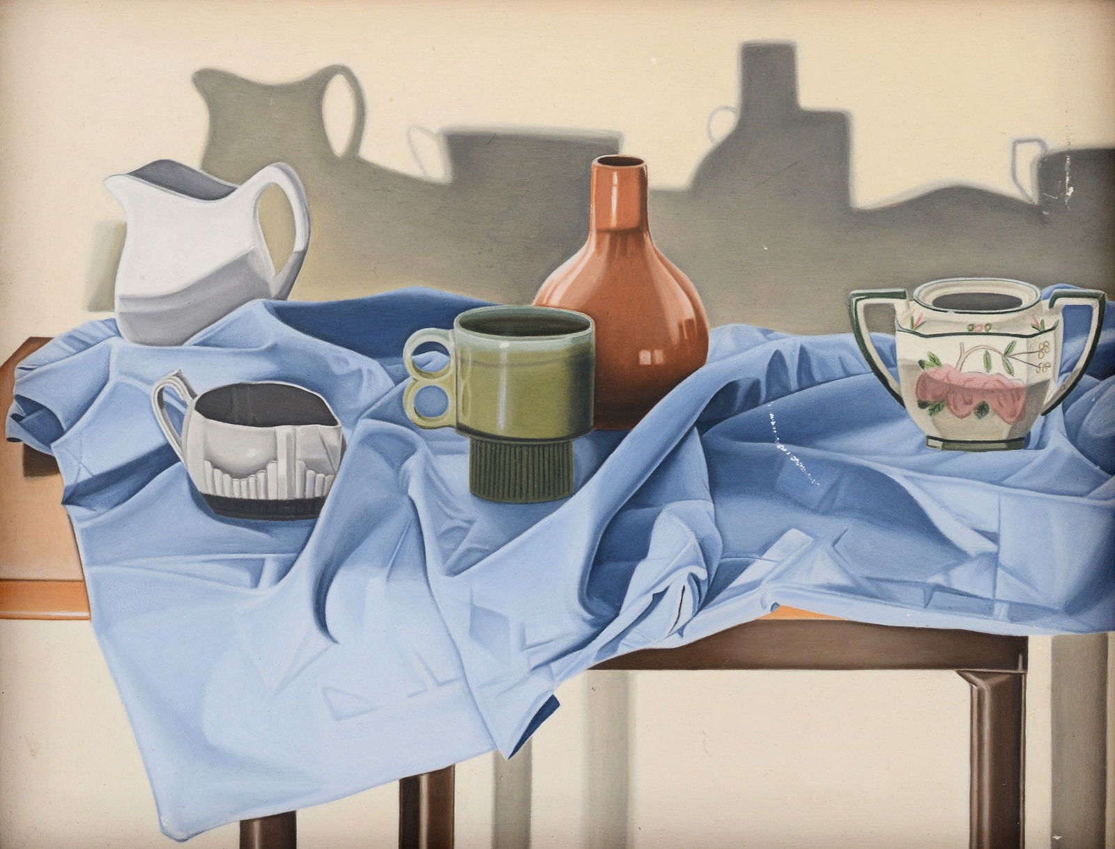 Laura Shechter Painting, Still Life: Artist/Designer; Manufacturer: Laura Shechter (American, b. 1944)Marking(s); notes: signed; 1976Materials: panelDimensions (H, W, D): 6.5"h, 8.5"w
