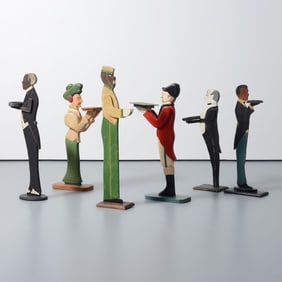 6 Folk Art Butlers / Stands / Servers