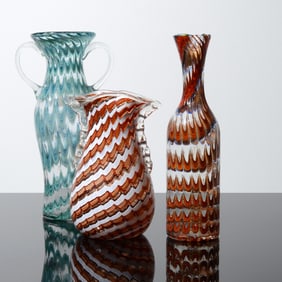 3 Murano Vases, Manner of Archimede Seguso