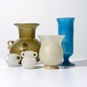 5 PULEGOSO Vases, Manner of A.V.E.M.