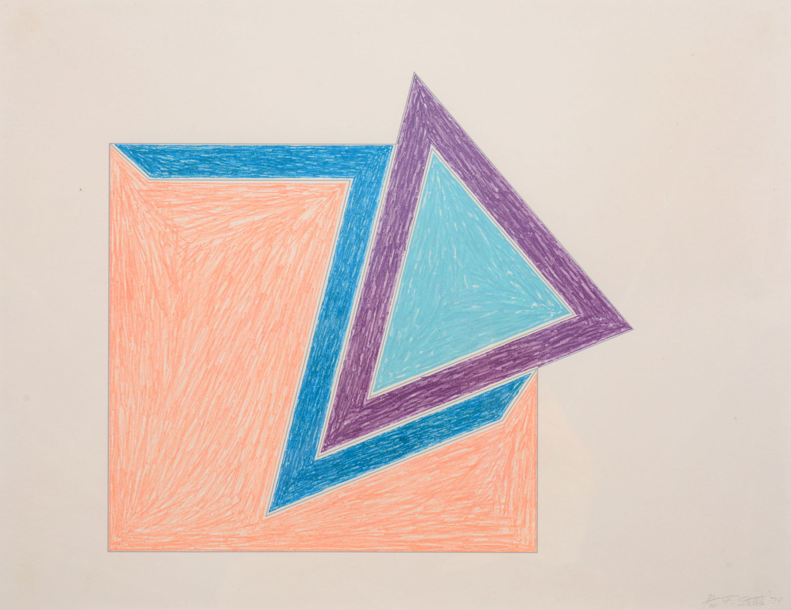 Frank Stella MOULTONBORO Lithograph: Artist/Designer; Manufacturer: Frank Stella (American, 1936-2024)Marking(s); notes: signed, blind stamp; ed. 31/100; 1974Materials: lithograph and screenprint on Arches 300g wove