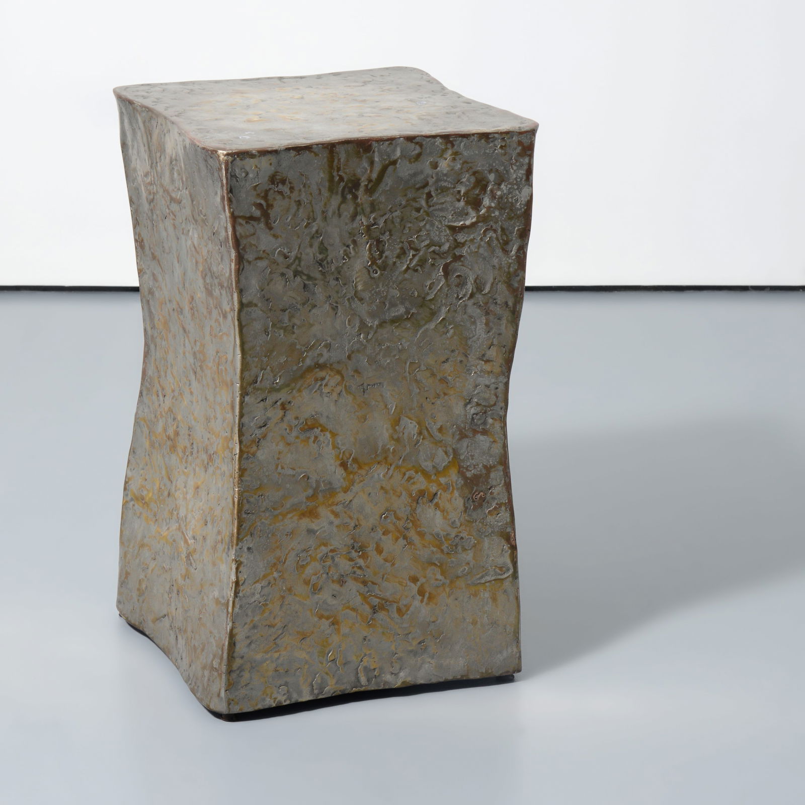 Silas Seandel Bronze Occasional Table / Pedestal: Artist/Designer; Manufacturer: Silas Seandel (American, b. 1937)Marking(s); notes: no marking(s) apparentMaterials: cast and patinated bronzeDimensions (H,