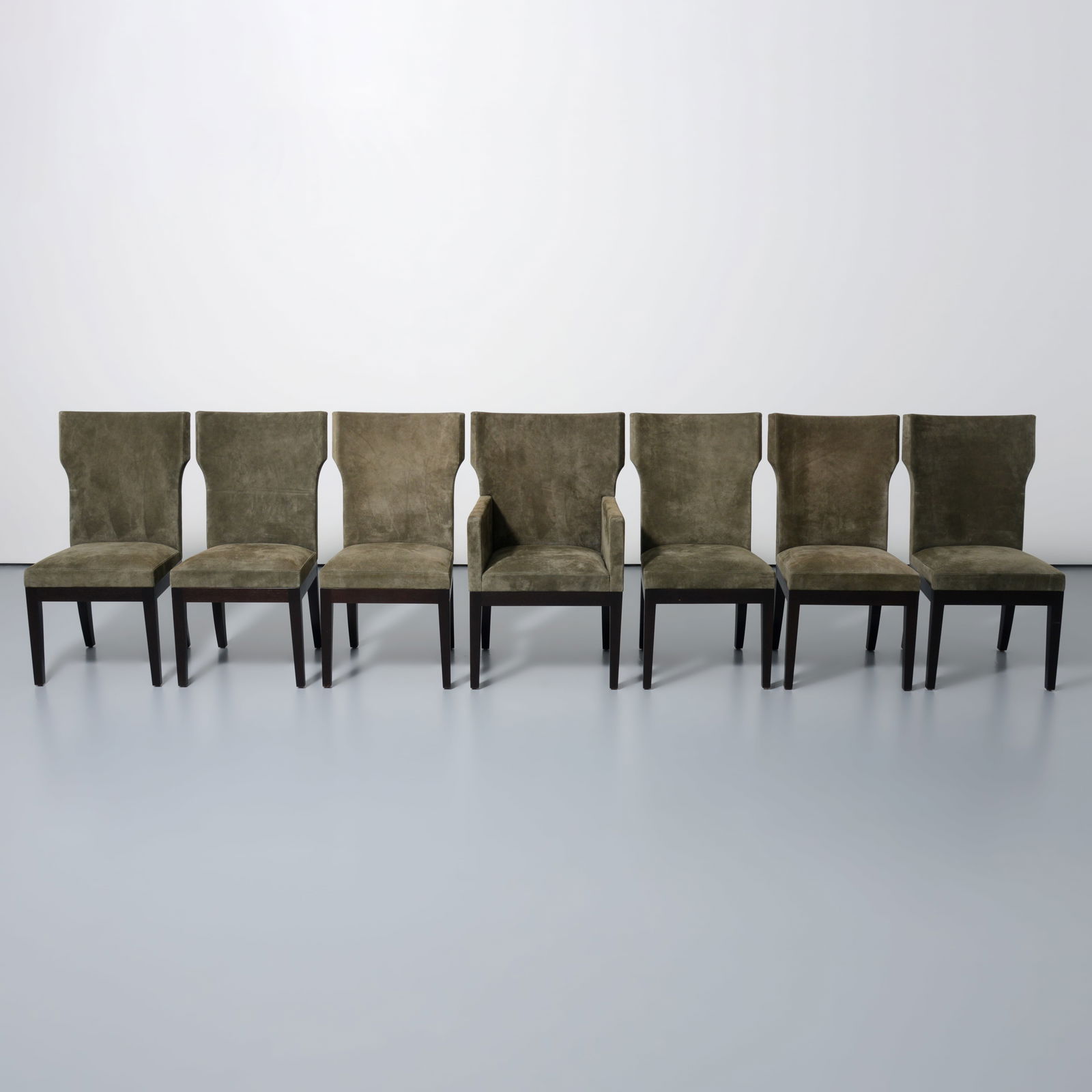 Christian Liaigre BARBUDA Suede Dining Chairs, Set of 7 (1 of 8)