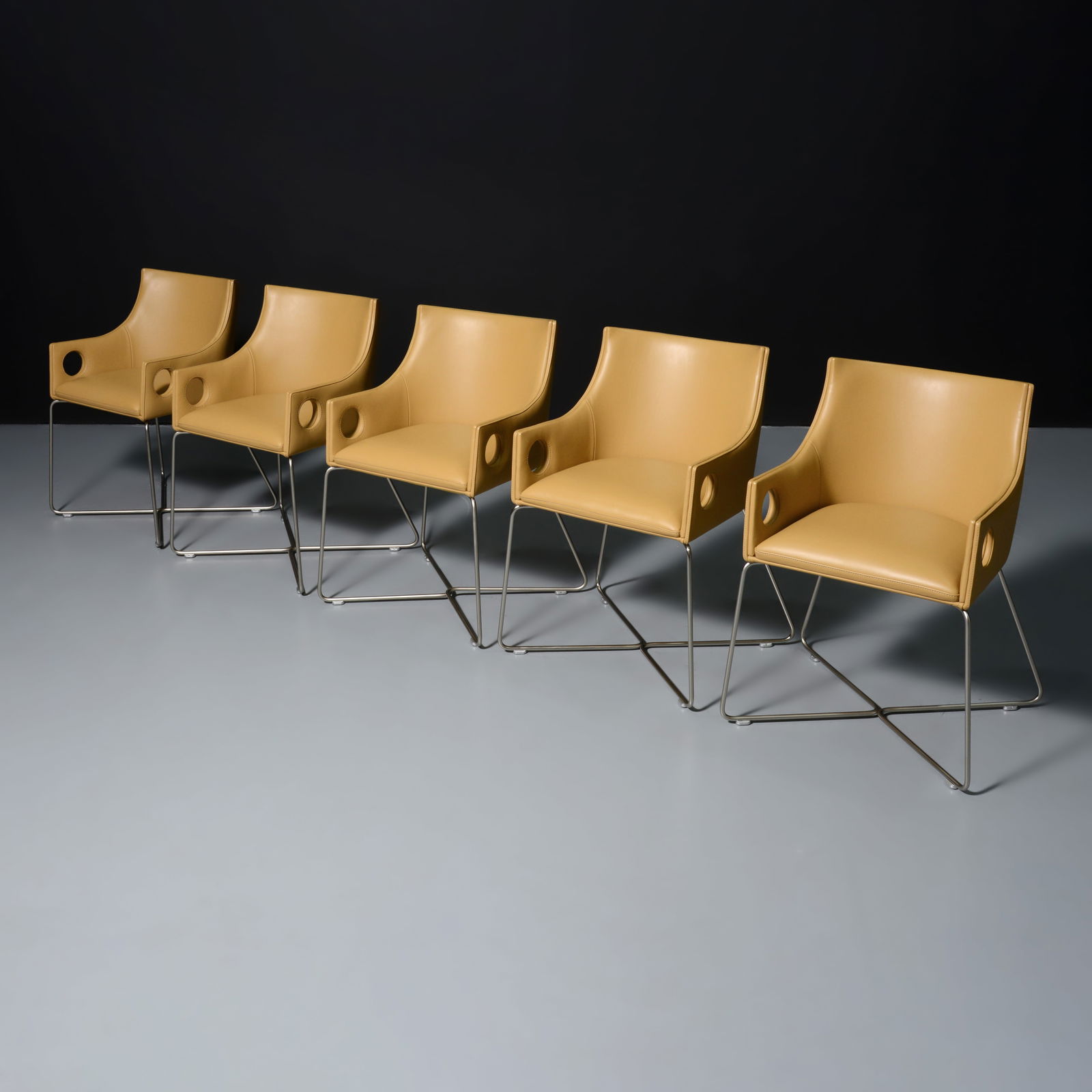 Bruno Moinard YPRES Leather Dining Chairs, Set of 6 (1 of 8)