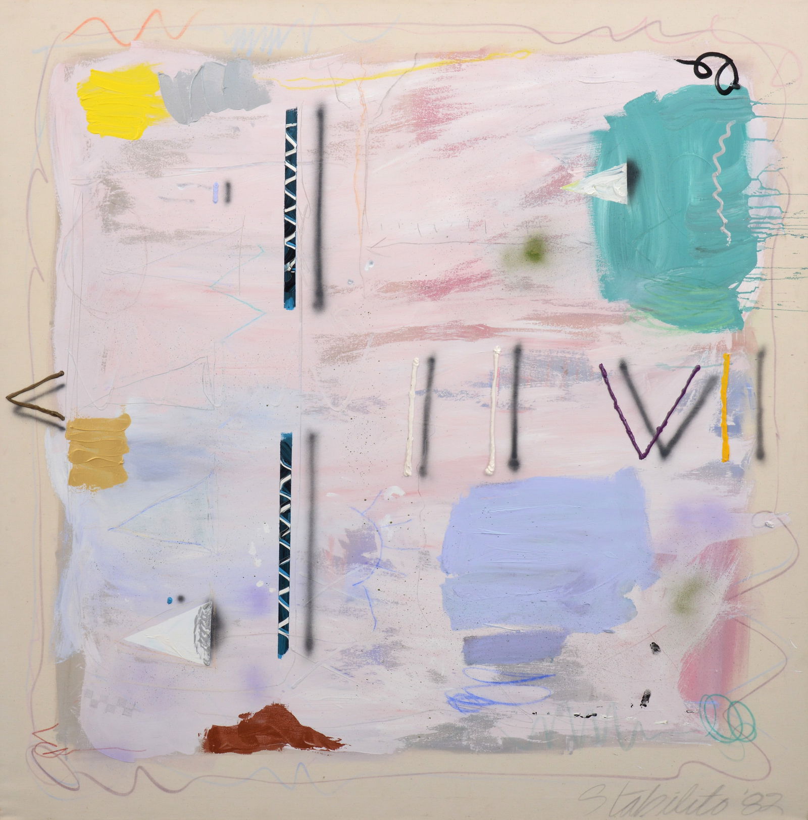 Joseph Stabilito Abstract Painting, 68"H (1 of 10)