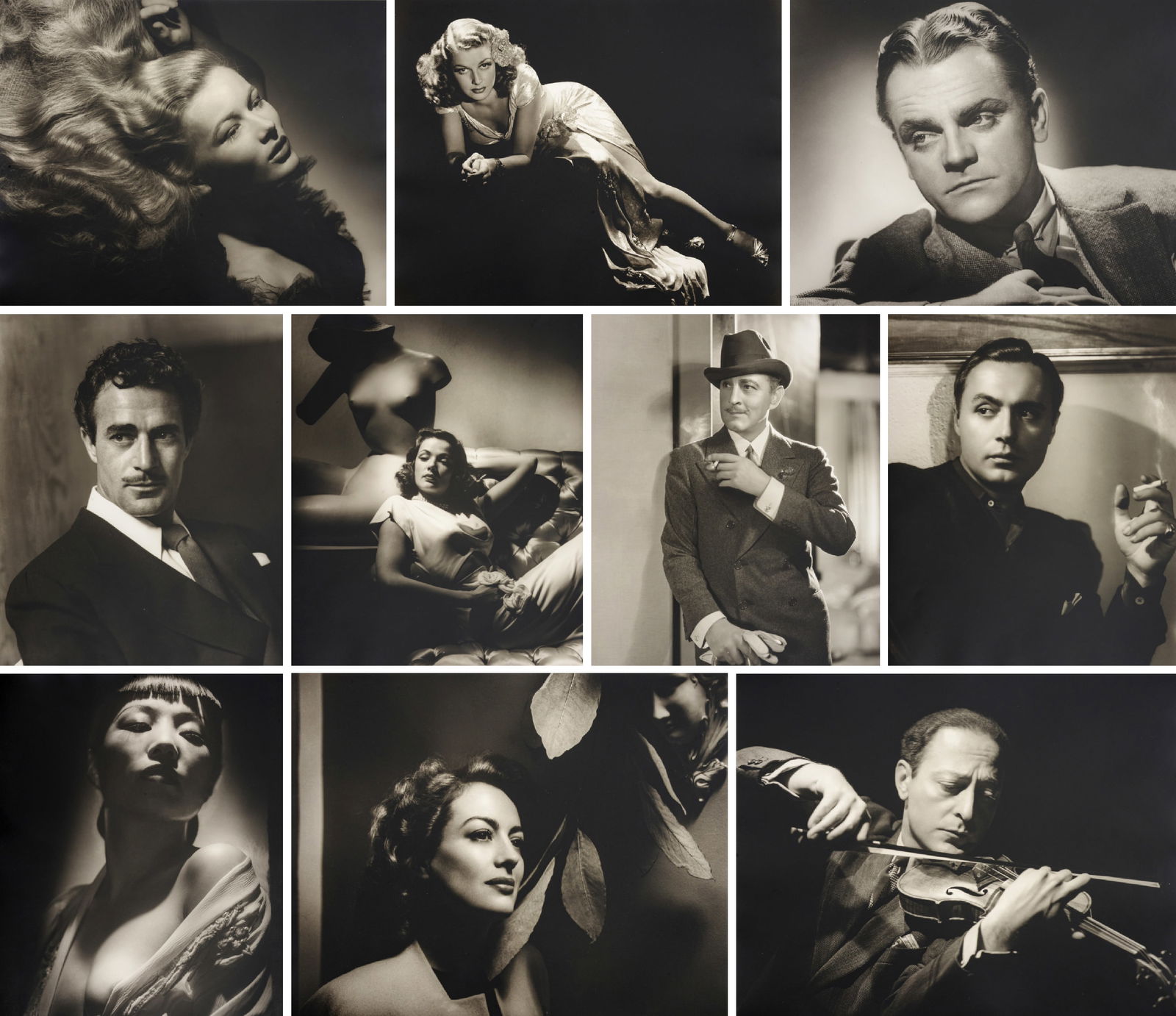 10 George Hurrell HURRELL PORTFOLIO III Gelatin Silver Prints: Artist/Designer; Manufacturer: George Hurrell (American 1904-1992)Marking(s); notes: signed; ed.199/250; 1938/1979Materials: gelatin silver prints, fabric covered portfolio box