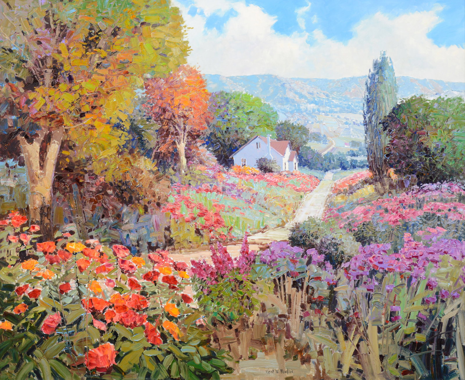 Kent Wallis Landscape Painting, 71"W (1 of 14)