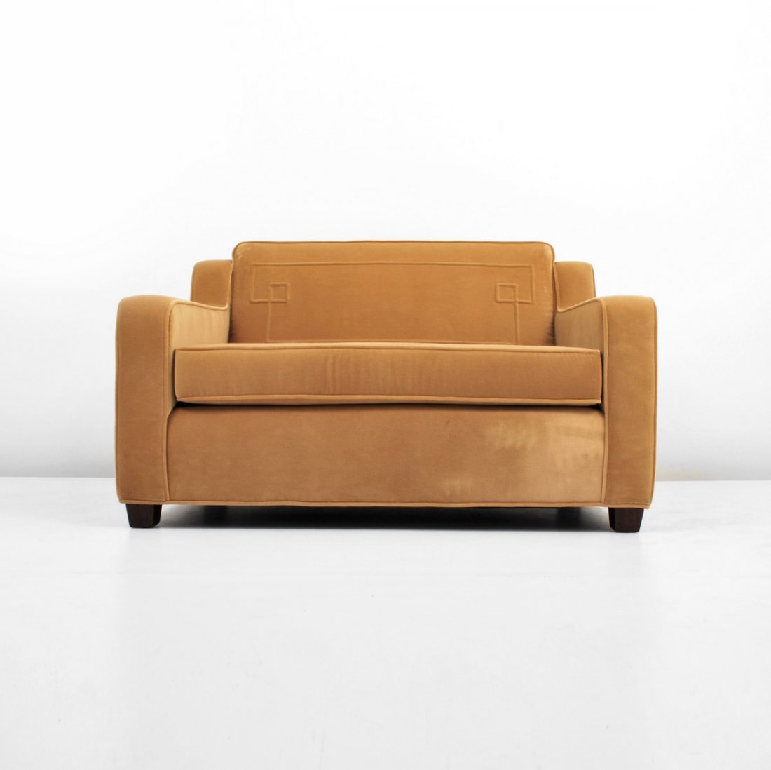 Edward Wormley Loveseat: Designer & Manufacturer: Edward Wormley; Dunbar Markings: marked Country of Origin & Materials: USA; wood, upholstery Additional Information & Circa: Loveseat by Edward Wormley; c. 1960 (Key Word Sear