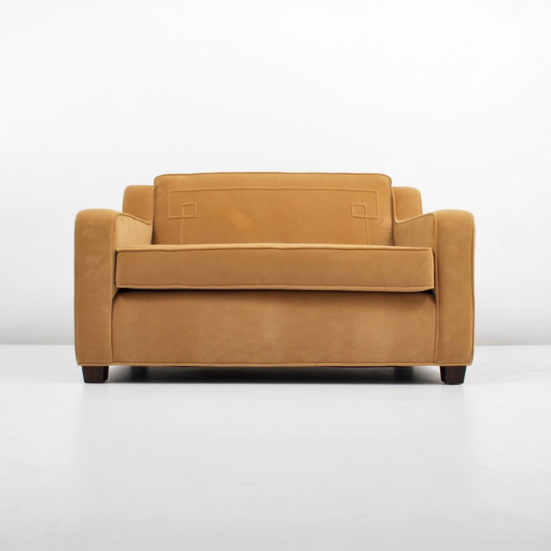 Edward Wormley Loveseat: Designer & Manufacturer: Edward Wormley; Dunbar Markings: marked Country of Origin & Materials: USA; wood, upholstery Additional Information & Circa: Loveseat by Edward Wormley; c. 1960 (Key Word Sear
