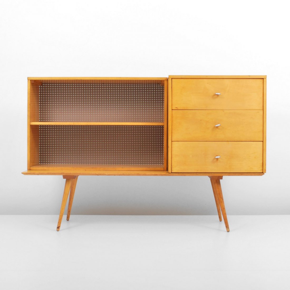 Paul McCobb "Planner Group", 3 Piece Lot: Designer & Manufacturer: Paul McCobb; Winchendon Markings: none Country of Origin & Materials: USA; maple, aluminum Additional Information & Circa: "Planner Group" cocktail table, three drawer chest a