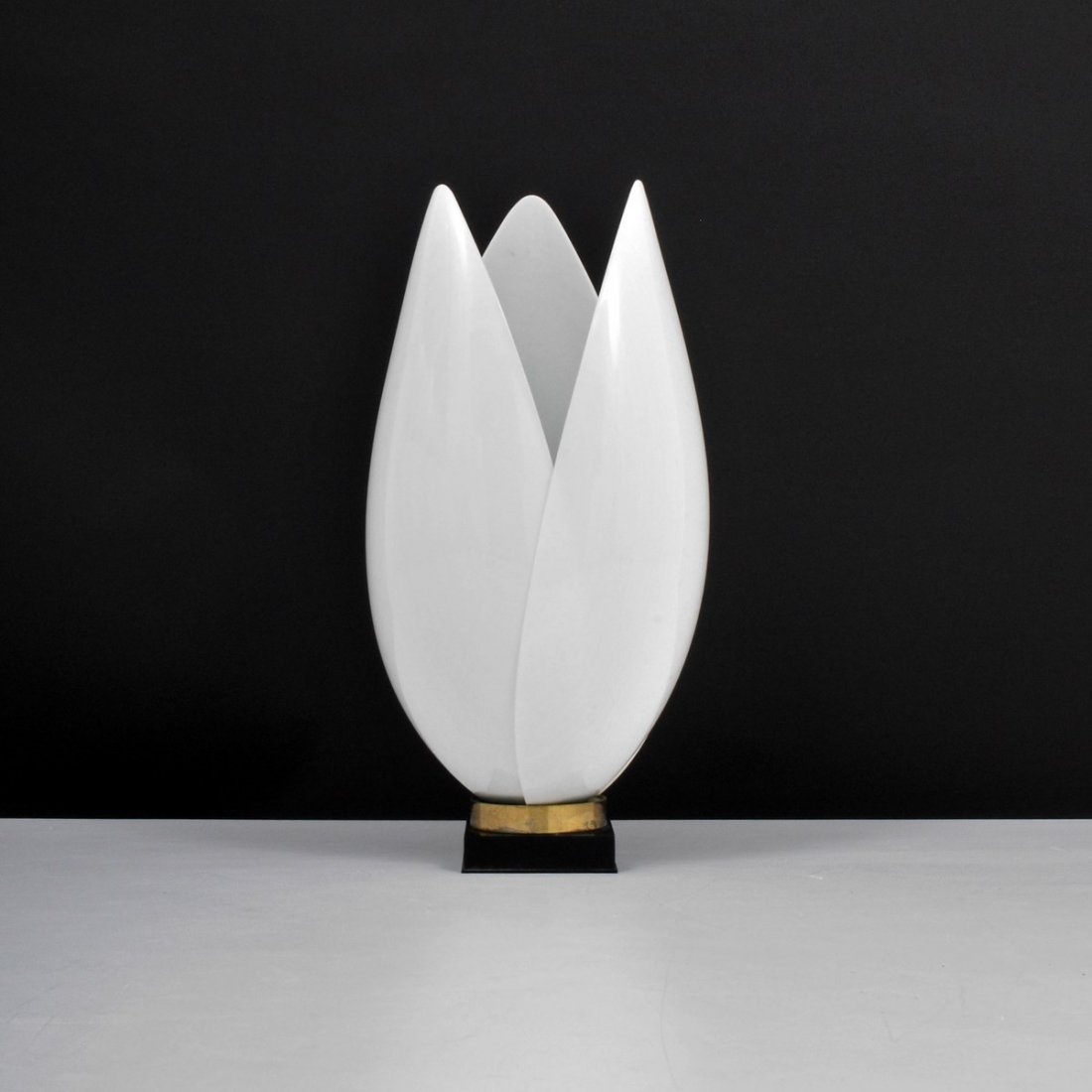 Large Rougier Lamp: Designer & Manufacturer: Rougier Markings: marked Country of Origin & Materials: Canada; metal, acrylic Additional Information & Circa: Large floriform lamp by Rougier; c. 1975 (Key Word Search: Karl