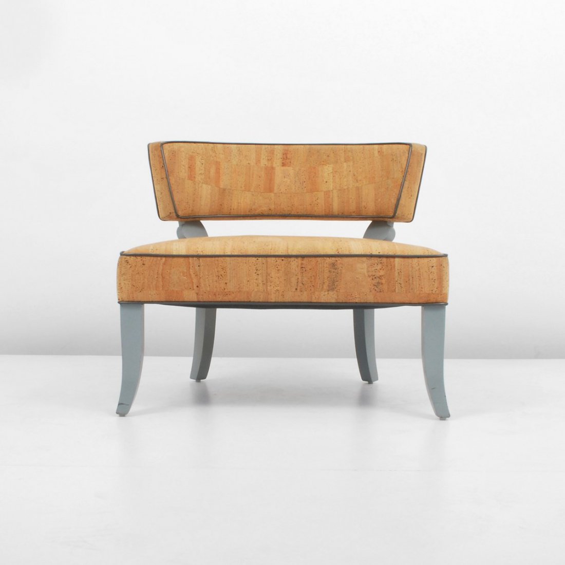 Billy Haines Slipper Chair: Designer & Manufacturer: Billy Haines Markings: none Country of Origin & Materials: USA; wood, upholstery Additional Information & Circa: Slipper chair by Billy Haines; c. 1950 (Key Word Search: Holly