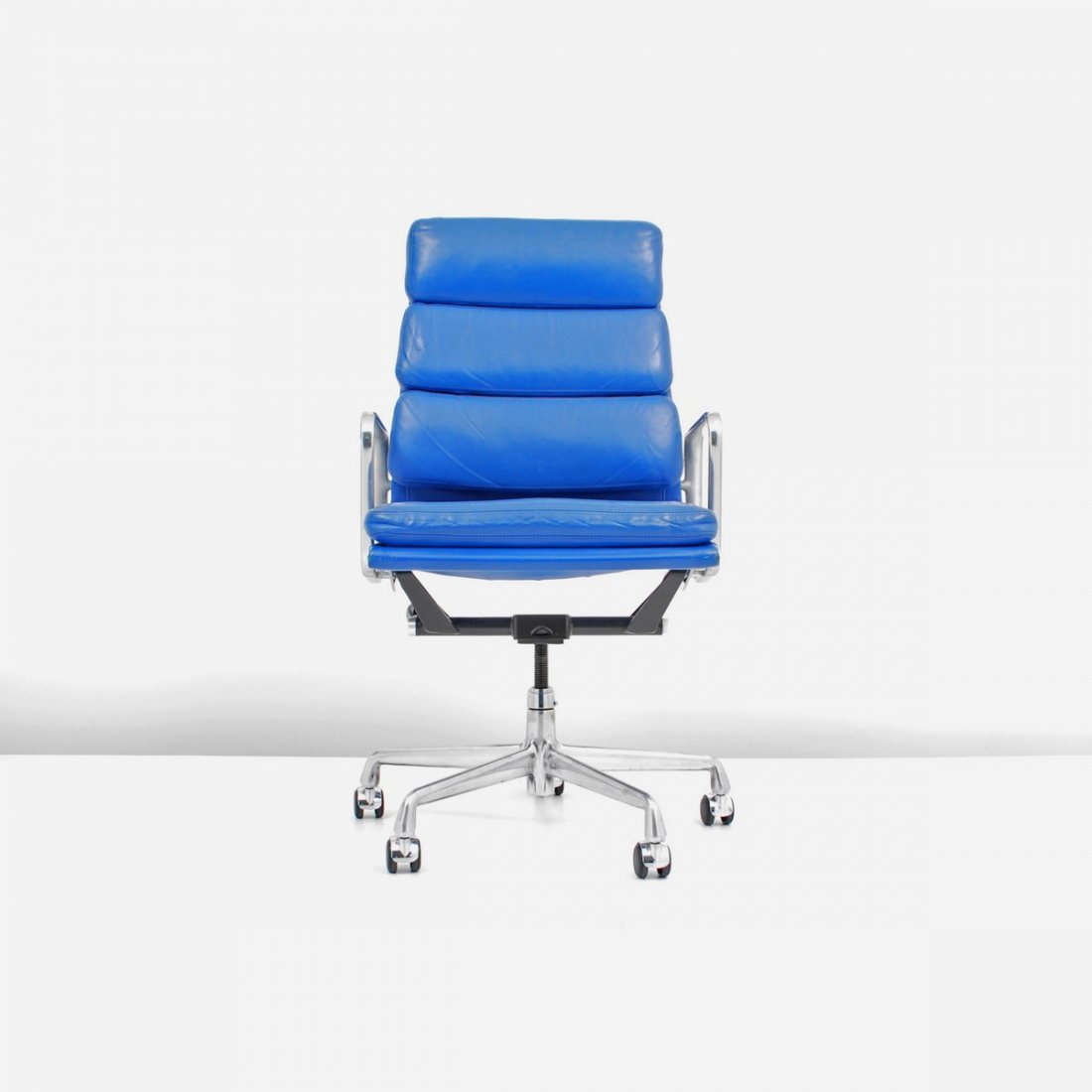 Charles & Ray Eames "Soft Pad" Arm Chair: Designer & Manufacturer: Charles & Ray Eames; Herman Miller Markings: none Country of Origin & Materials: USA; leather, aluminum Additional Information & Circa: "Soft Pad" arm chair by Charles & Ray E