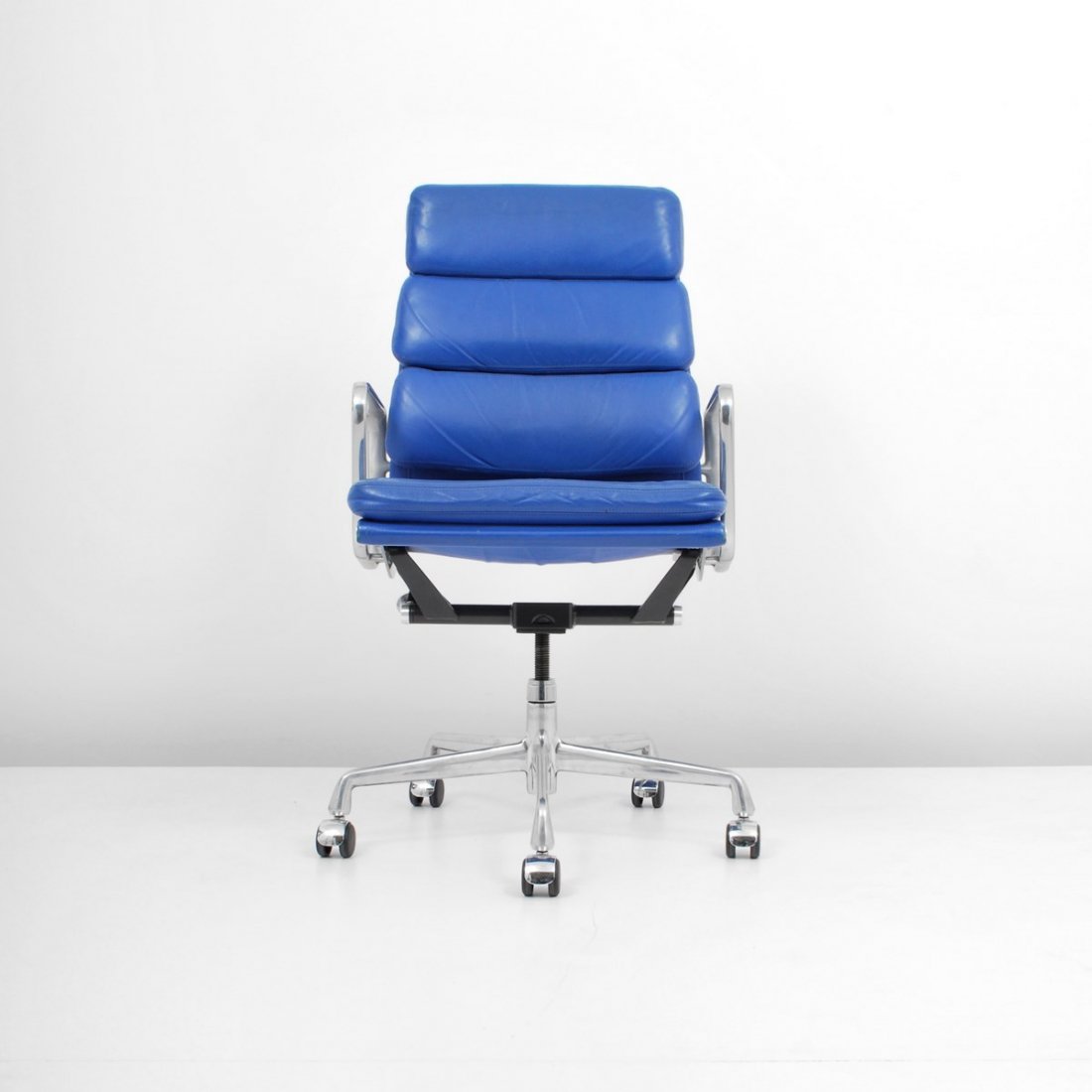 Charles & Ray Eames "Soft Pad" Arm Chair: Designer & Manufacturer: Charles & Ray Eames; Herman Miller Markings: none Country of Origin & Materials: USA; leather, aluminum Additional Information & Circa: "Soft Pad" arm chair by Charles & Ray E