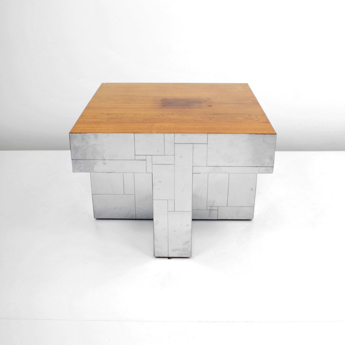 Large Paul Evans "Cityscape" Occasional Table: Designer & Manufacturer: Paul Evans; Paul Evans Studio for Directional Markings: none Country of Origin & Materials: USA; wood, chrome Additional Information & Circa: Large "Cityscape" occasional/end