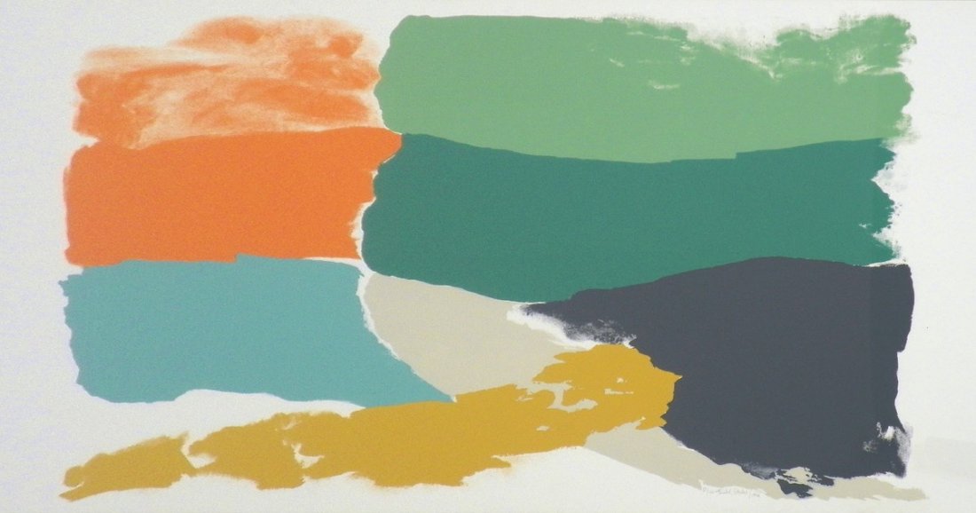 Large Friedel Dzubas Lithograph: Designer & Manufacturer: Friedel Dzubas Markings: signed; dated; e. 50/144 Country of Origin & Materials: German/American; paper Additional Information & Circa: Large framed abstract lithograph, e. 50