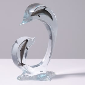 Robert Wyland Dolphin Sculpture
