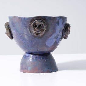 Beatrice Wood Footed Bowl with Faces