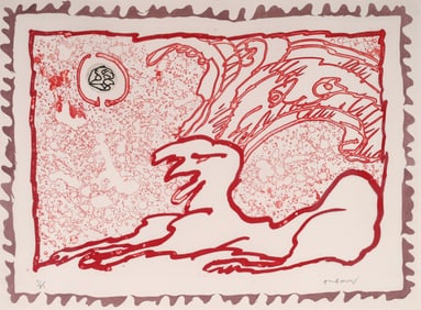 Pierre Alechinsky SPHINX AU CHAPEAU Etching