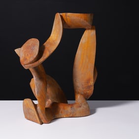 Raoul Hague Wood Sculpture, 21"H