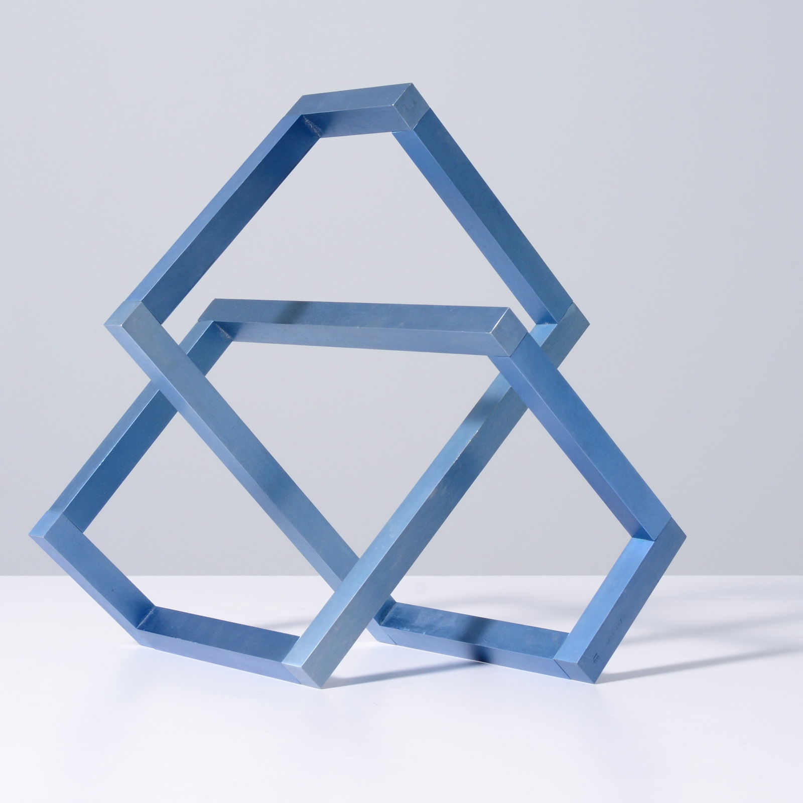 Forrest Myers INTERTWINED SQUARES Sculpture: Artist/Designer; Manufacturer: Forrest Myers (American, b. 1941); Treitel-Gratz (USA)Marking(s); notes: signed, marking(s); ed. 68/75; 1976Materials: anodized alu