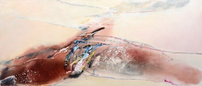 Monumental Chuang Che UNTITLED Painting, 114"W