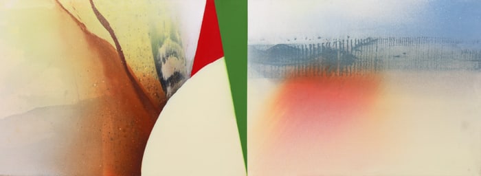 Large Richard Saba FIELD OF DREAMS Painting, 76.75"W