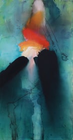 Large Richard Saba TIME AND AGAIN Painting, 62.5"H