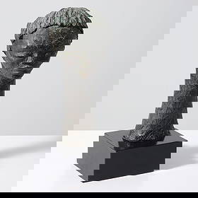 Angel Botello CABEZA DE NINA Sculpture: Artist/Designer; Manufacturer: Angel Botello (Spanish/ Puerto Rican American, 1913-1986)Marking(s); notes: signed, ed. 8/9Materials: bronze, laminated wood baseDimensions