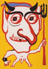 Alexander Calder LE DIABLE ( PORTRAIT DE CONSTANTIN TACOU) Etching / Aquatint