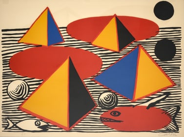Alexander Calder PYRAMIDS & FISH Lithograph