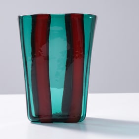 Gio Ponti A FASCE VERTICALI Vase, Murano
