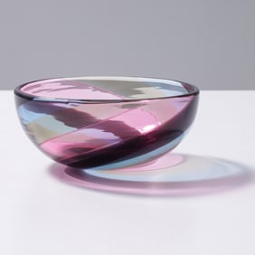 Rare Fulvio Bianconi A FASCE RITORTE Bowl, Murano