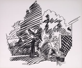 Large Tom Wesselmann JEANNIE'S BACKYARD EAST HAMPTON Screenprint, 72.75"W