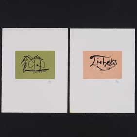 2 Robert Motherwell Etchings: CYCLOPS & PHILOLOGY
