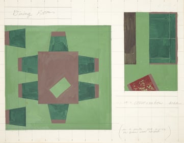 Andrea Zittel STUDY FOR CARPET / FURNITURE Gouache