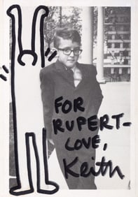 Keith Haring UNTITLED Unique Ink Drawing on Lithograph