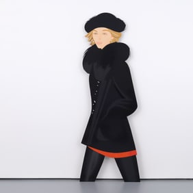 Large Alex Katz ANNE Screenprint on Laser-Cut Aluminum, 68"H