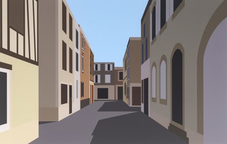 Large Julian Opie FRENCH VILLAGE 2 Inkjet Print, 87.75"W