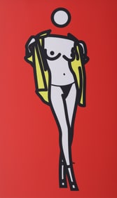 Julian Opie WOMAN TAKING OFF MAN'S SHIRT 5 Screenprint