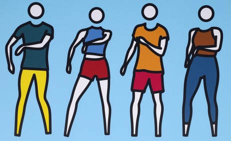 Julian Opie DANCE SYNCED 5 Screenprint, 59.5"W