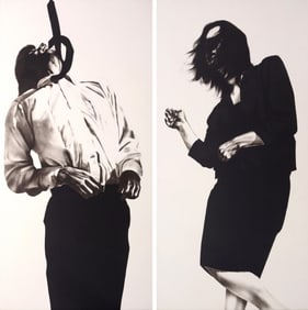 2 Large Robert Longo GRETCHEN & ERIC Lithographs