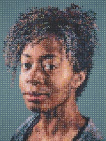 Chuck Close KARA Felt-Stamp Oil & Screenprint, 33.5"H