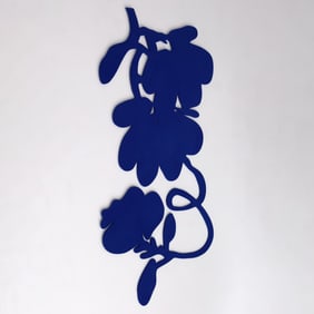 Donald Sultan THREE BLUE LANTERN FLOWERS Wall Sculpture