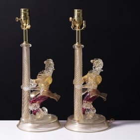 Pair of Barovier & Toso Lamps