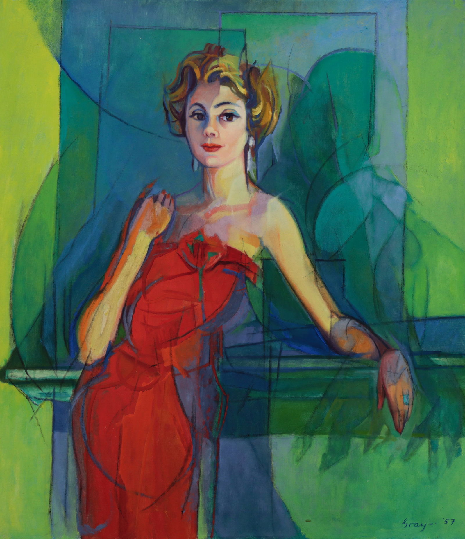 Cleve Gray Portrait Painting, 44"H (1 of 8)