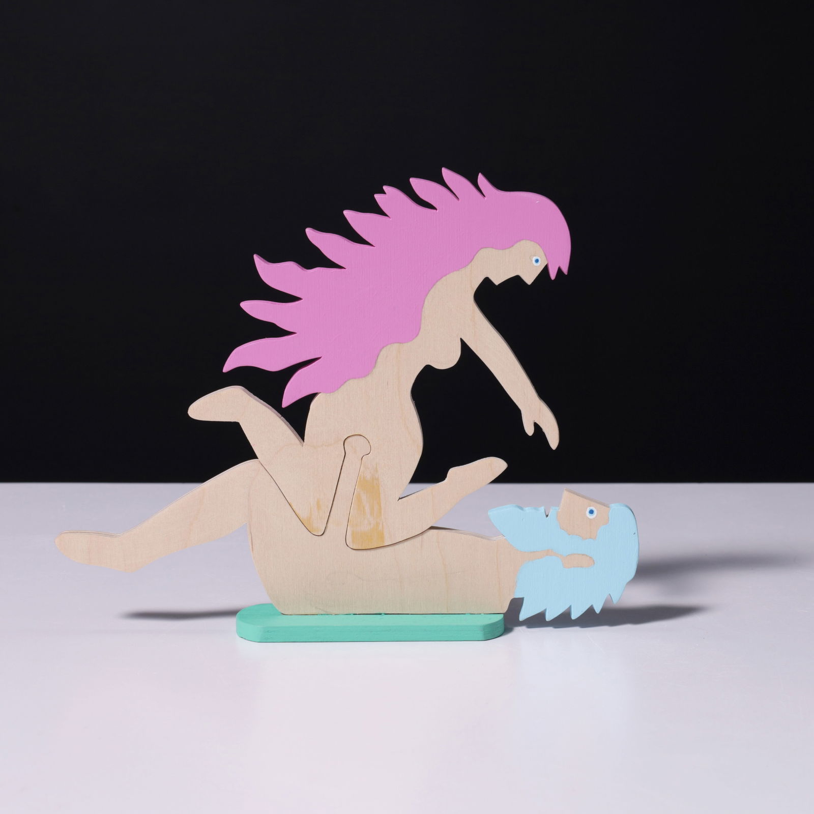 William Accorsi Erotic Puzzle Sculpture: Artist/Designer; Manufacturer: William Accorsi (American, b. 1931)Marking(s); notes: signed; 2009Materials: graphite, painted woodDimensions (H, W, D): 