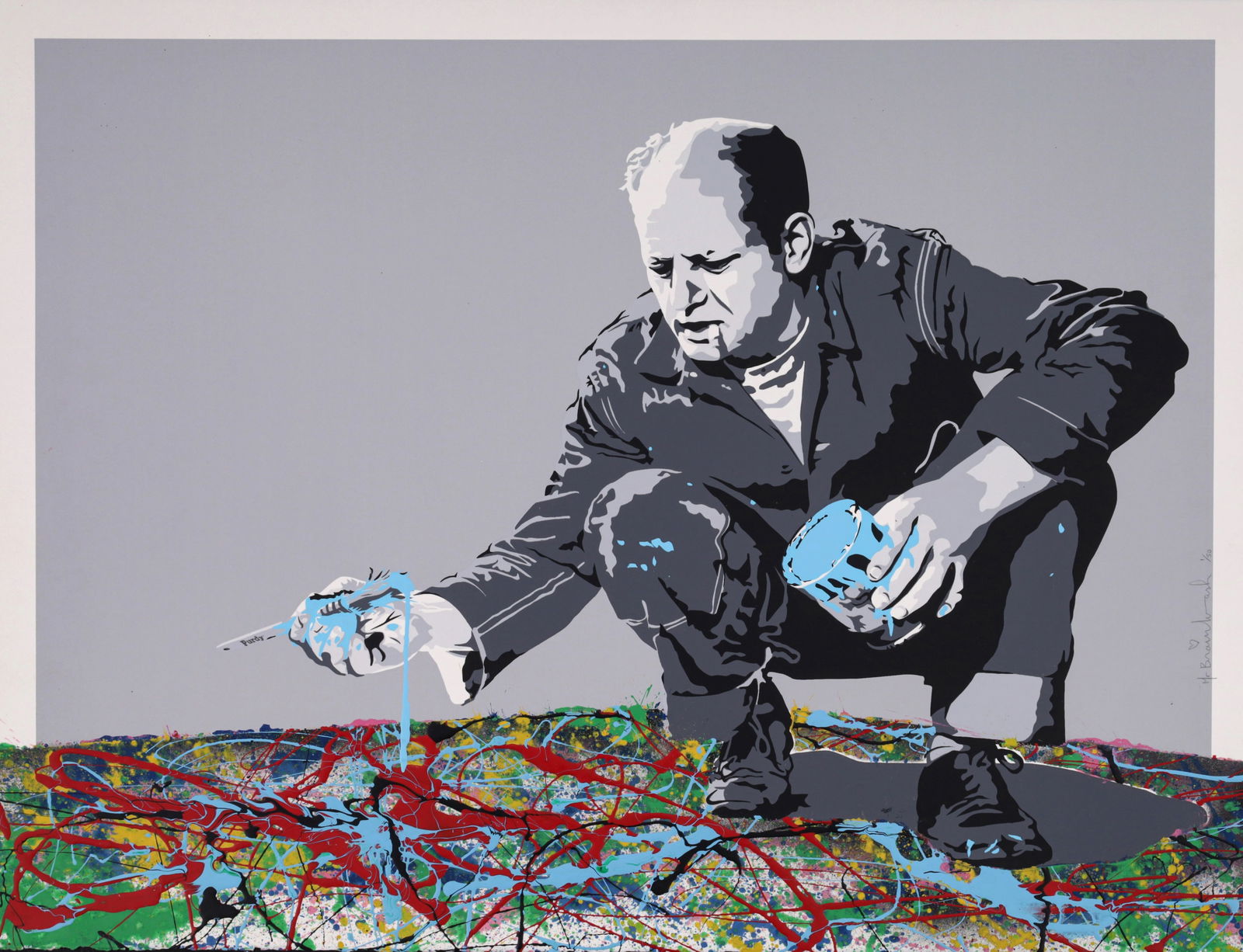 Mr Brainwash JACKSON POLLOCK Screenprint: Artist/Designer; Manufacturer: Mr Brainwash aka Thierry Guetta (French b. 1966)Marking(s); notes: signed, artist's fingerprint, marking(s); ed. 1/50; 2009Materials: screenprin