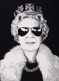 Mr Brainwash QUEEN AVIATOR Screenprint